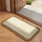 GZMZ379 Luhpar Plush Runner Mat Natural Fiber & Cream 55×135 cm