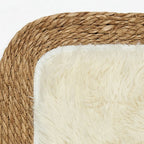 GZMZ379 Luhpar Plush Runner Mat Natural Fiber & Cream 55×135 cm