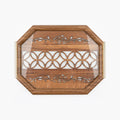 20-4 Decorative Wooden Serving Tray with Gold Handles and Floral Pattern – Medium / Small