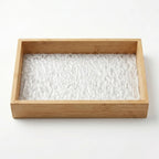 20-5 Rectangular Bamboo Serving Tray with Textured Glass Base – Medium / Small