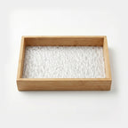20-5 Rectangular Bamboo Serving Tray with Textured Glass Base – Medium / Small
