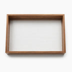 20-8 Rectangular Wooden Serving Tray with Textured Glass Base – Medium / Small