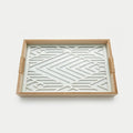 20-10 Rectangular Wooden Serving Tray with Geometric Glass Base – Medium / Small