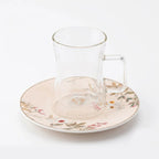 Luhpar Chinoserie Floral 18-piece porcelain tea cup set — detail view