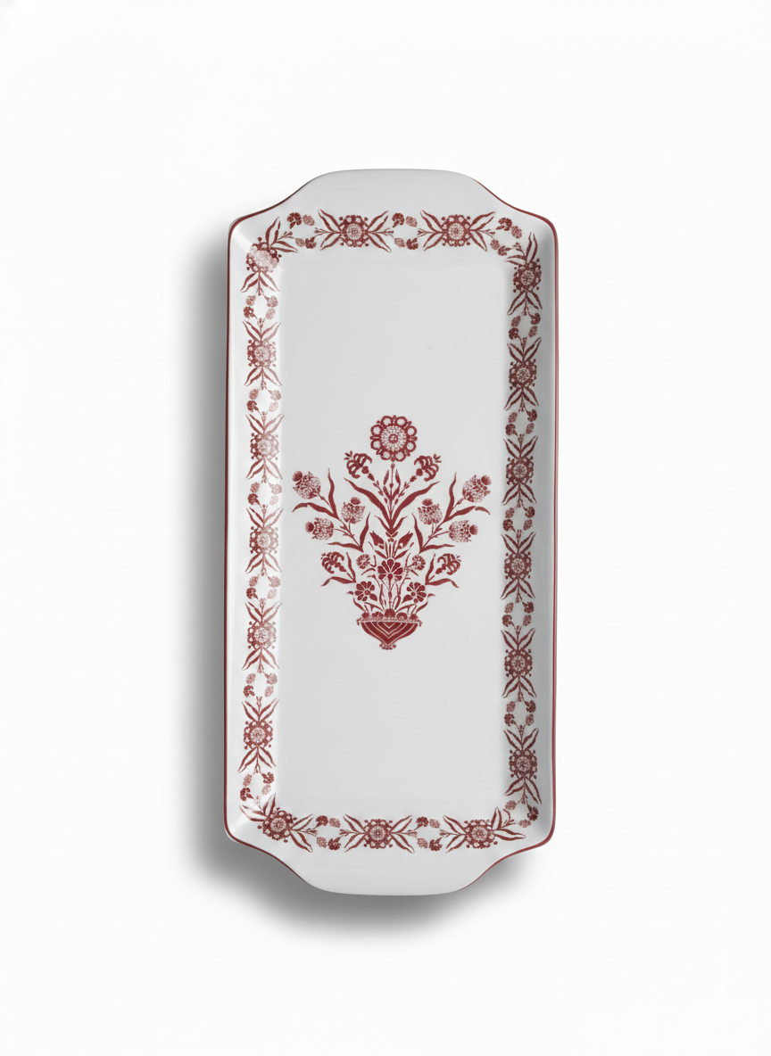 EM-002 Tray 36 cm Burgundy Rim