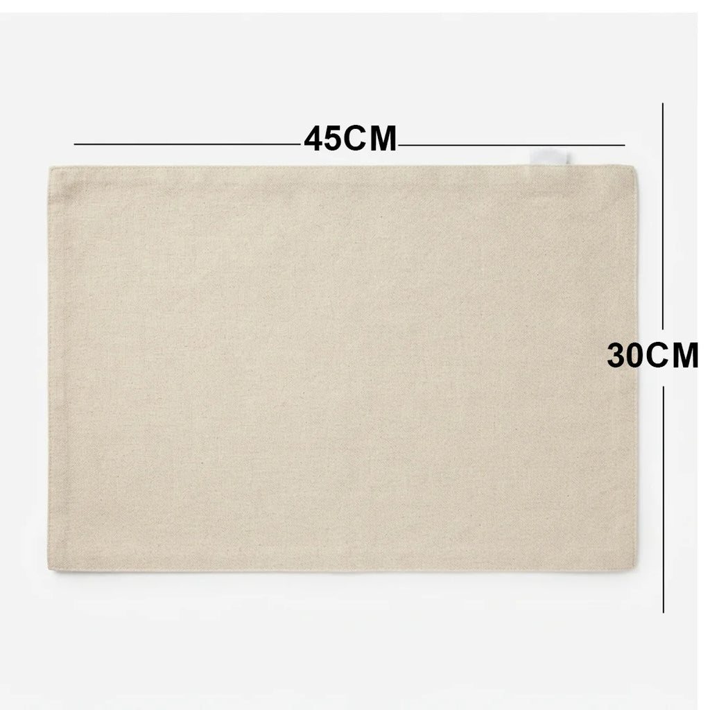 Artisanal Floral Embroidered Placemats – Set of 6, 45 × 30 cm