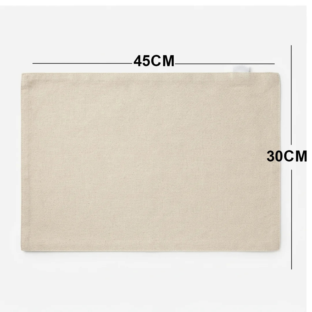 Artisanal Floral Embroidered Placemats – Set of 6, 45 × 30 cm