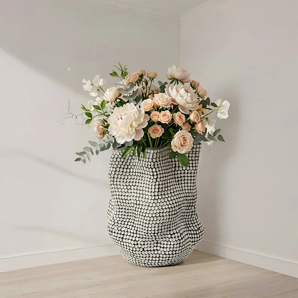 49388-23 Decorative Floor Vase Textured Pattern Finish 52 cm