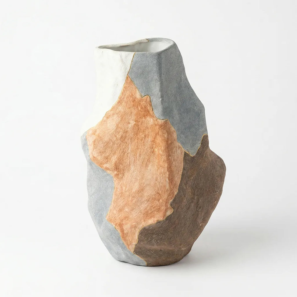 49388-8 Decorative Floor Vase  Abstract Multi-Tone Finish 48 cm