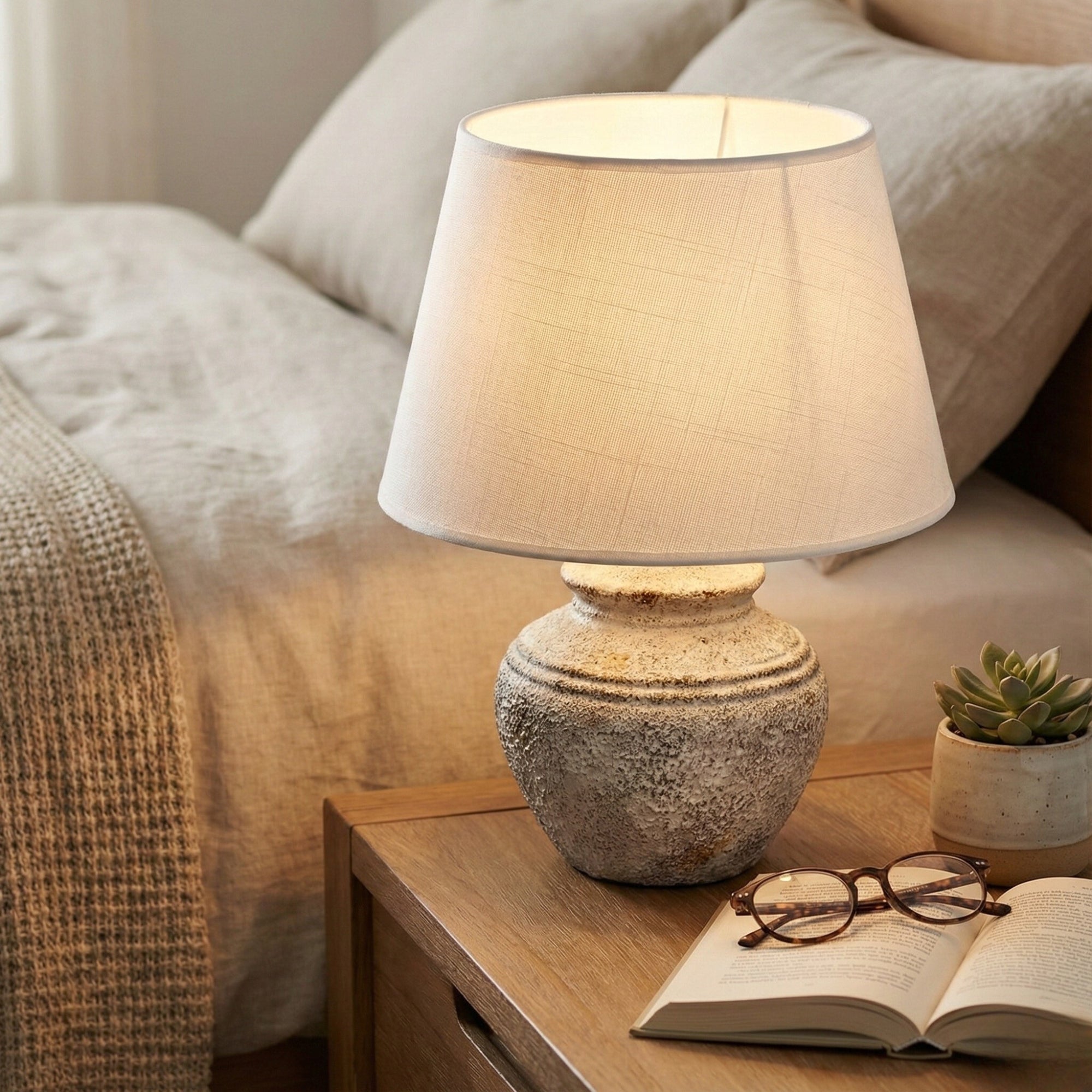 YH23028-2 Nura Textured Ceramic Table Lamp