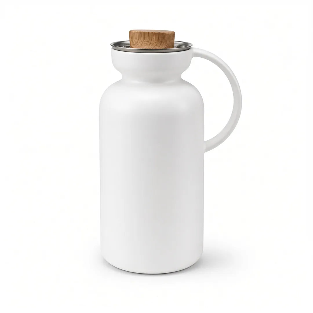 502871 Eva Solo Silhouette Vacuum Jug – Matte White, 1.0 Litre