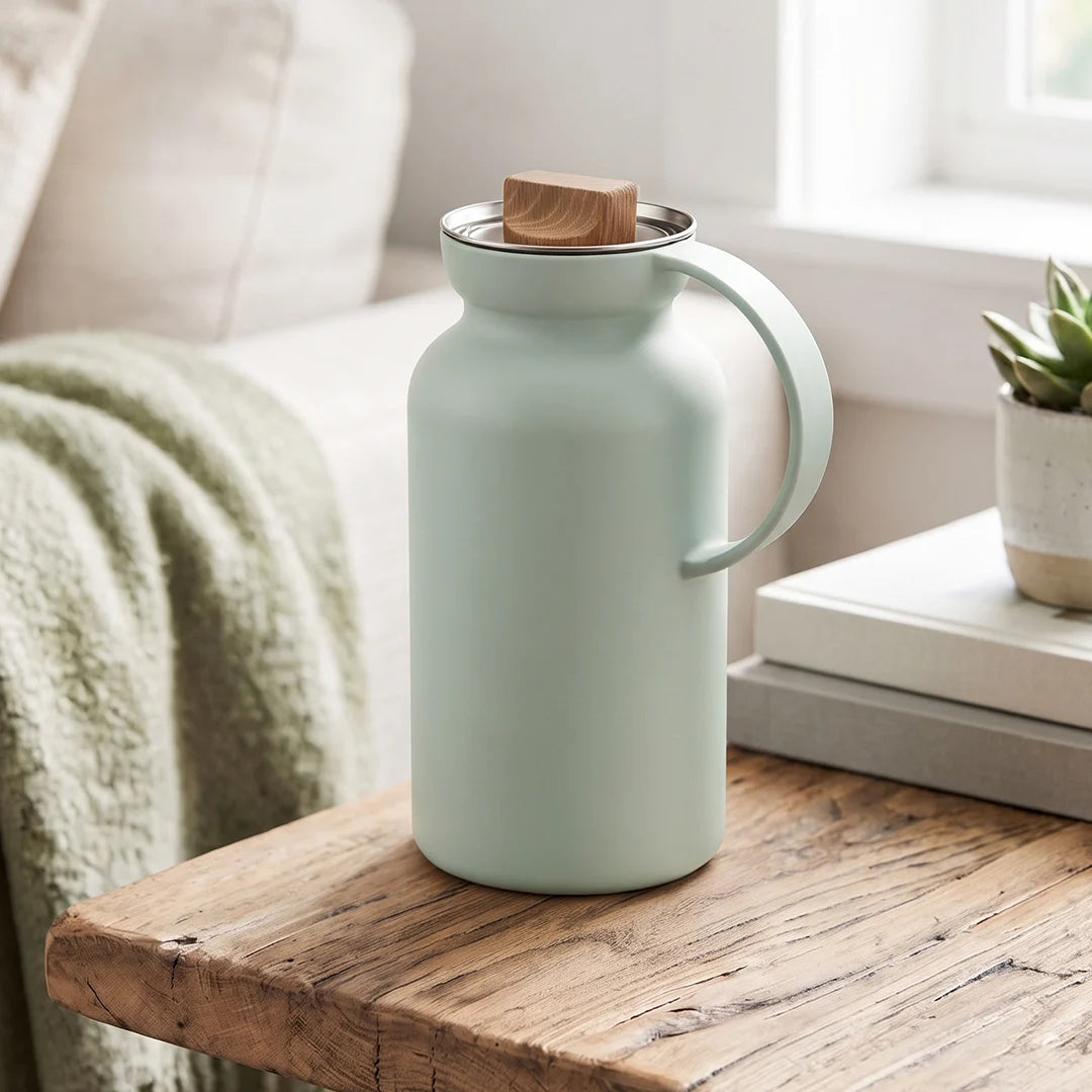 502877 Eva Solo Silhouette Premium Vacuum Jug – Matte Sage Green, 1.0 Litre