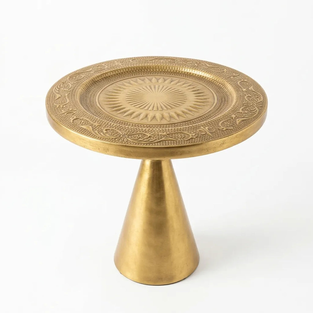 58-13 Gold Round Side Table Metal Decorative Accent Table 45cm