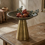 58-14 Gold Pedestal Bowl Table Metal Decorative Accent Table 45cm