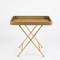 58-8 Gold Folding Tray Table 60×40cm Metal Decorative Side Table