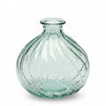 6059 Ola Glass Vase Green Textured Round Vase 17 cm