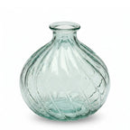 6059 Ola Glass Vase Green Textured Round Vase 17 cm