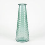 6065 Mandala Glass Vase Green Textured Tall Vase 55.5 cm
