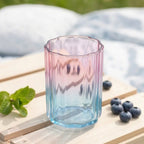 ES5004-1APS Glass Cup 1 Piece Gradient Ribbed Design