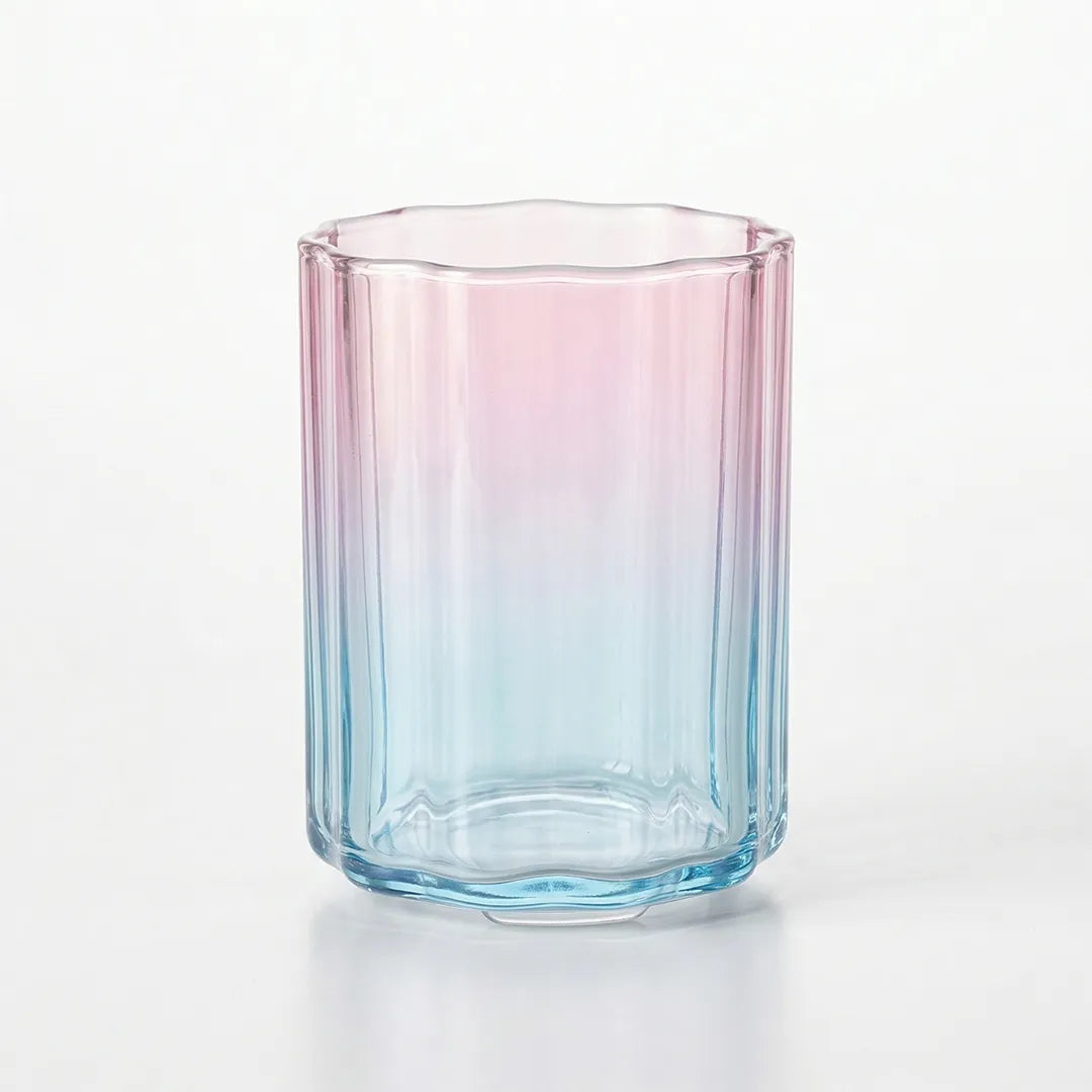 ES5004-1APS Glass Cup 1 Piece Gradient Ribbed Design