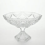 MS3118F Glass Fruit Bowl with Stand Oval Shape 28×20 cm