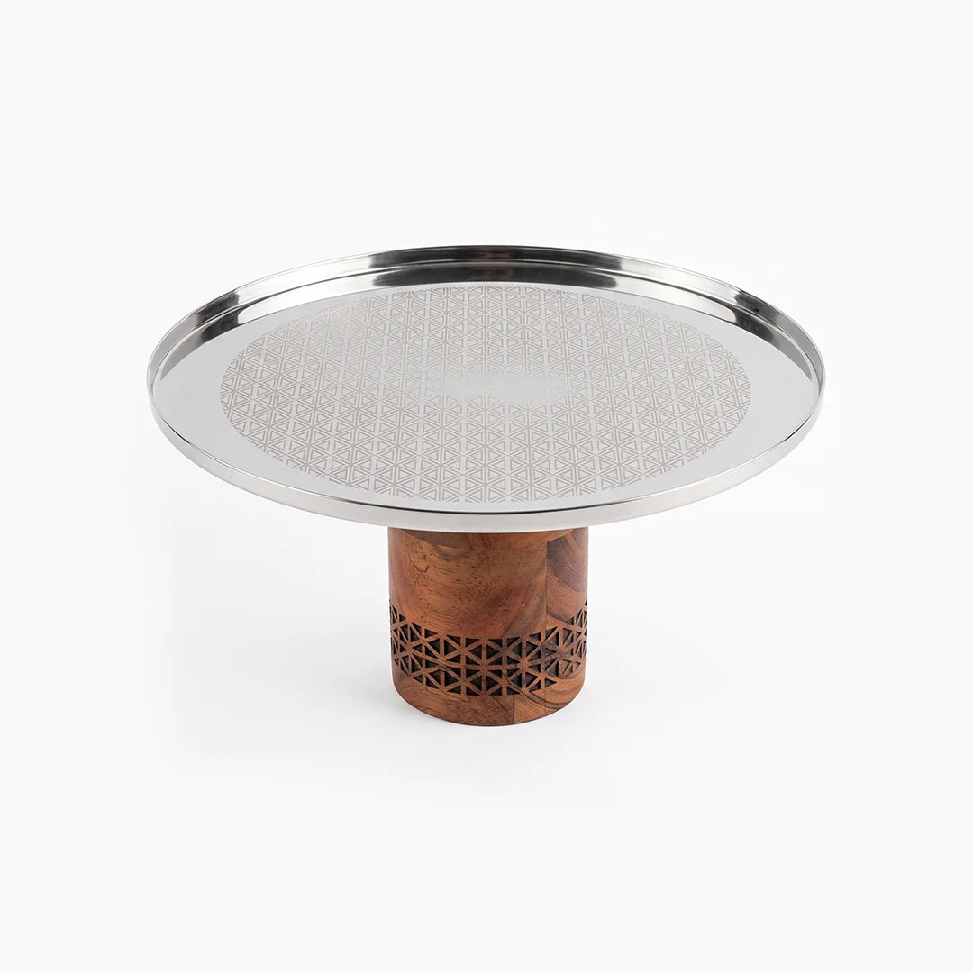 74816-A Luhpar Prism Stainless Steel Pedestal Cake Stand – Small