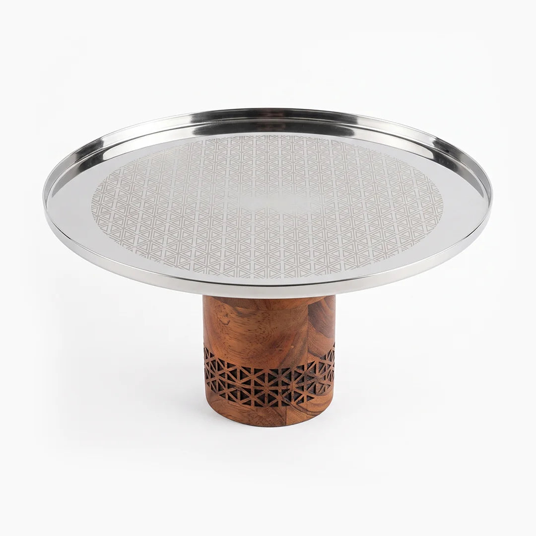 74816-C Luhpar Prism Stainless Steel Pedestal Cake Stand – Large
