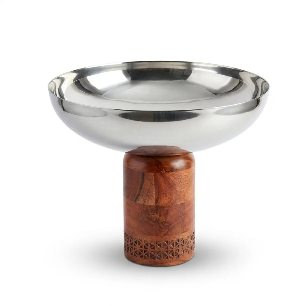 74817 Luhpar Prism Stainless Steel Pedestal Serving Bowl – Medium
