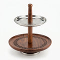 74829 Luhpar Prism Steel & Wood 2-Tier Serving Stand
