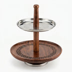 74829 Luhpar Prism Steel & Wood 2-Tier Serving Stand