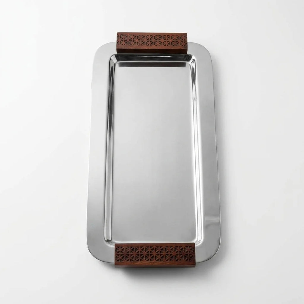 74832 Luhpar Prism Stainless Steel Serving Tray with 3 Covered Boxes