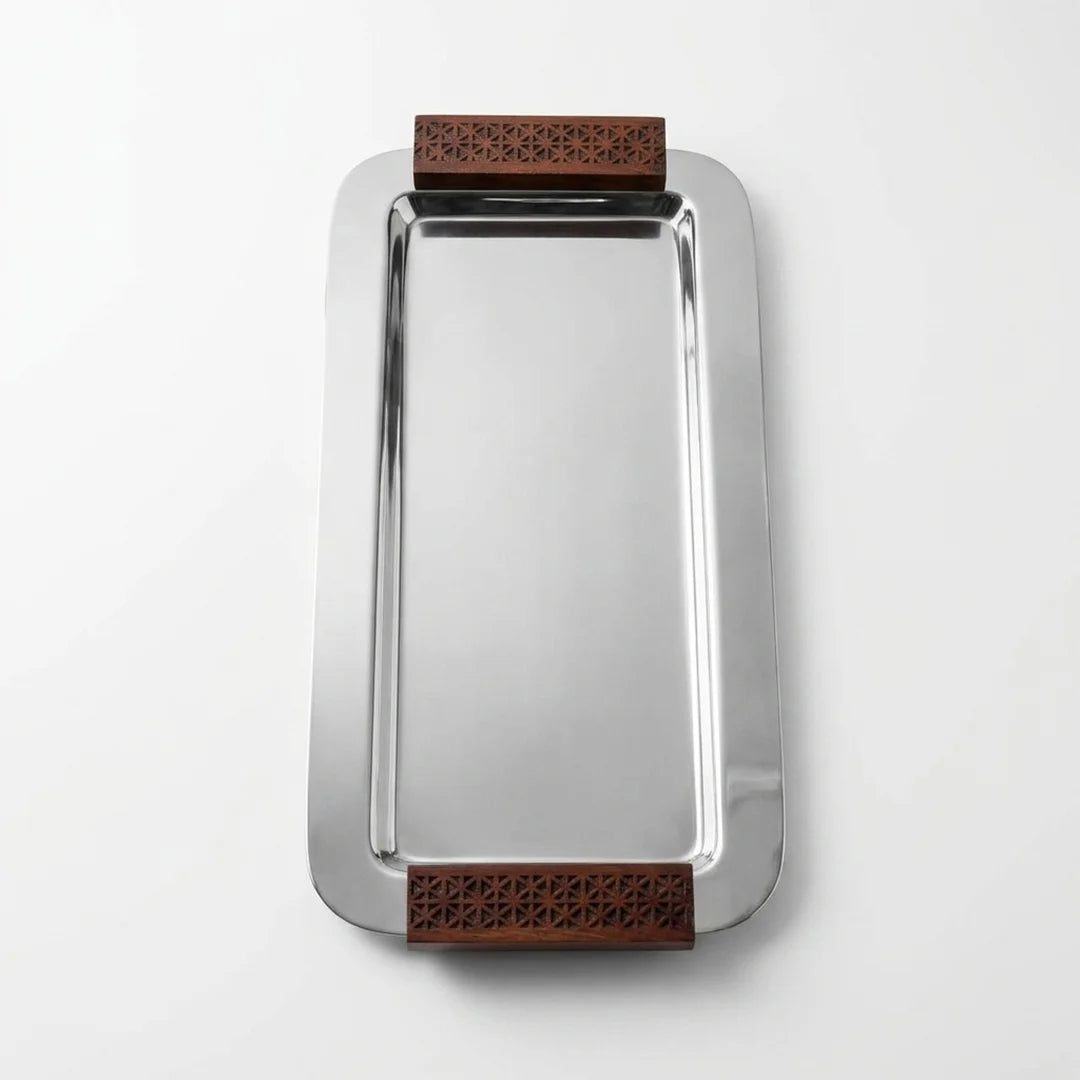 74832 Luhpar Prism Stainless Steel Serving Tray with 3 Covered Boxes