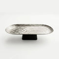 74894-A Luhpar Wave Textured Aluminum Oval Pedestal Dish (Small)
