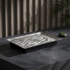 74896-A Luhpar Wave Textured Aluminum Rectangular Serving Platter (Small)