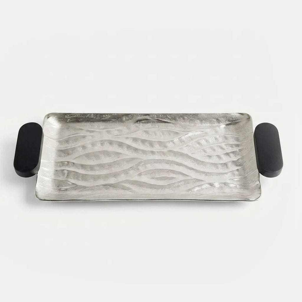 74898-B Luhpar Wave Rectangular Serving Tray with Dual Storage Boxes & Pedestal Bowl