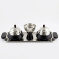 74898-B Luhpar Wave Rectangular Serving Tray with Dual Storage Boxes & Pedestal Bowl
