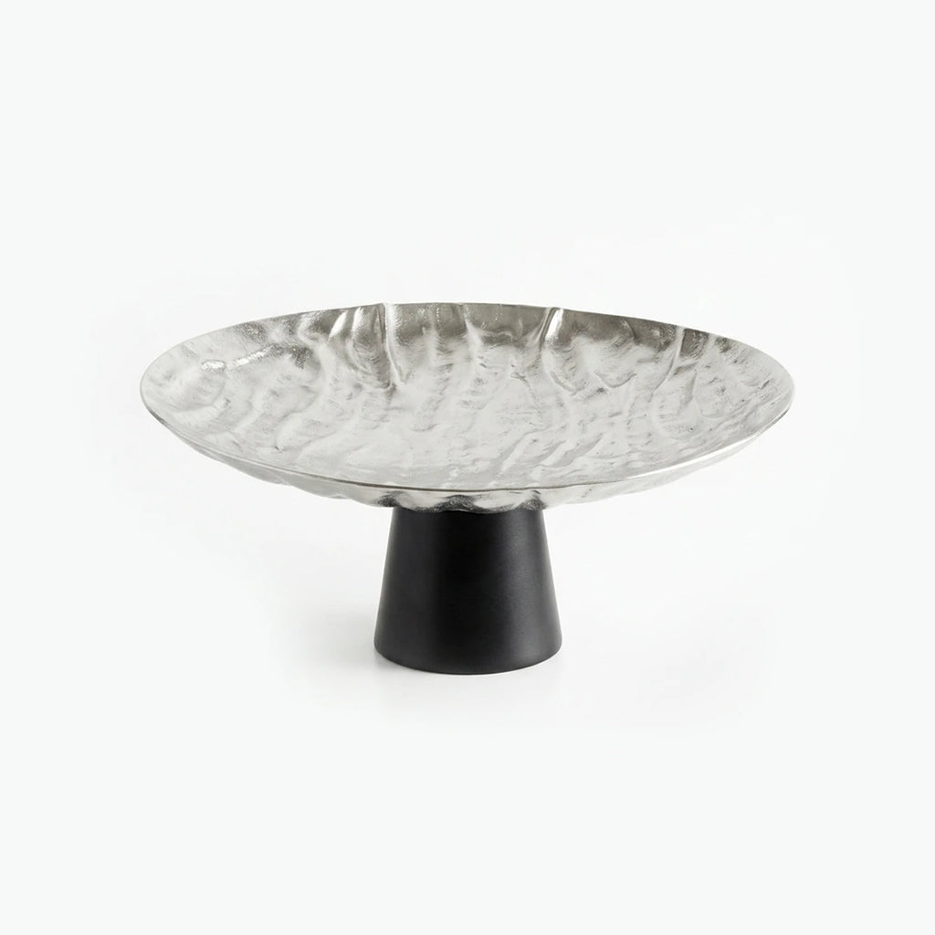 74899-A Luhpar Wave Textured Aluminum Round Cake Stand (Small)