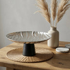 74899-A Luhpar Wave Textured Aluminum Round Cake Stand (Small)