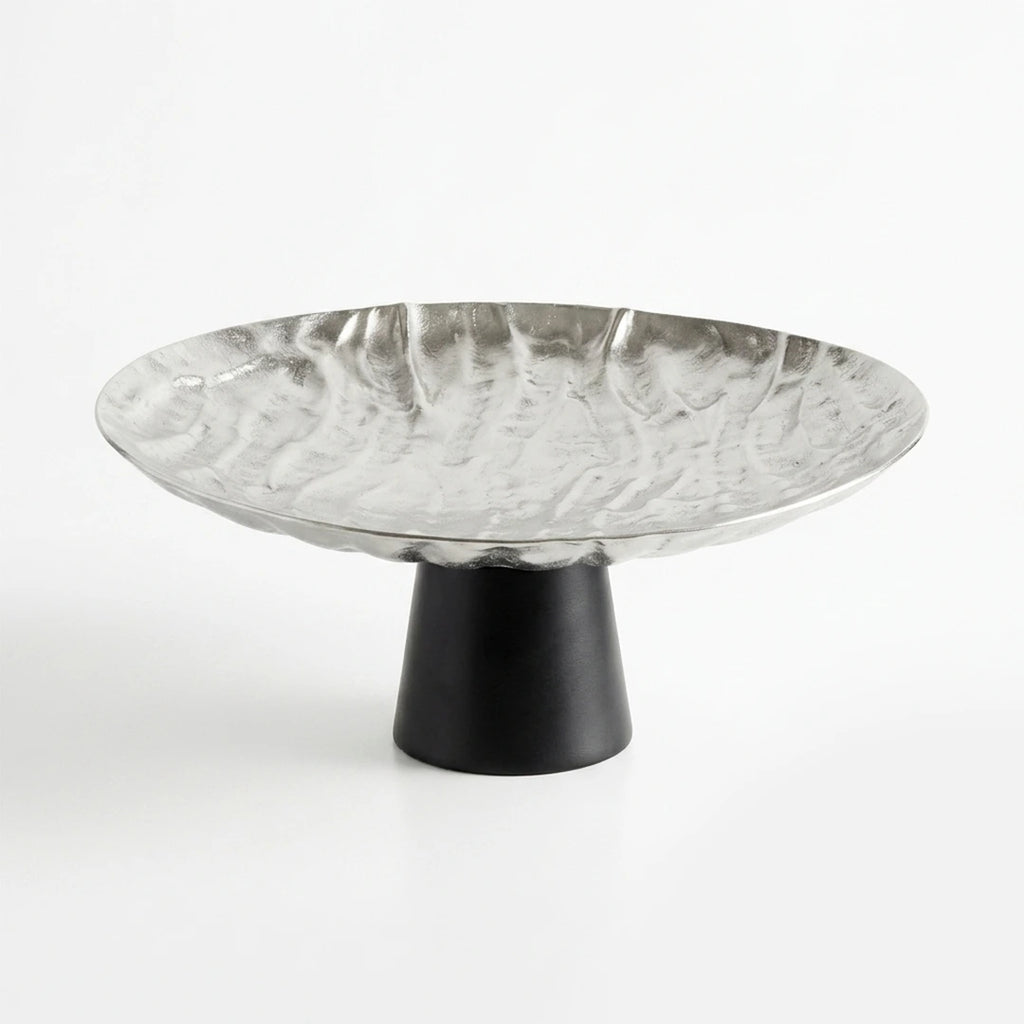 74899-B Luhpar Wave Textured Aluminum Round Cake Stand (Medium)
