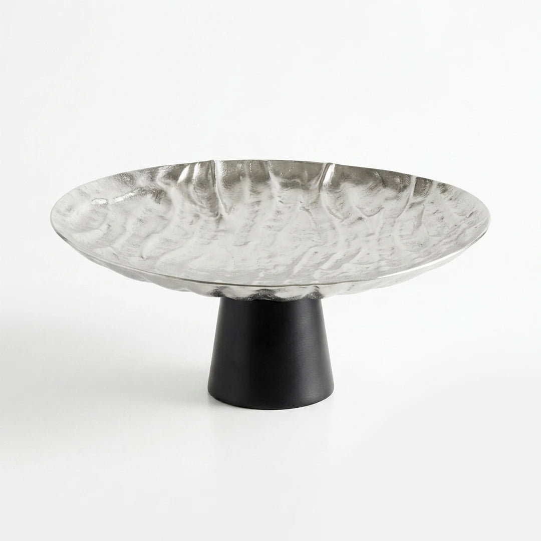 74899-B Luhpar Wave Textured Aluminum Round Cake Stand (Medium)
