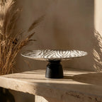 74899-C Luhpar Wave Textured Aluminum Round Cake Stand (Large)
