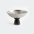 74901-A Luhpar Wave Textured Aluminum Round Pedestal Bowl (Small)
