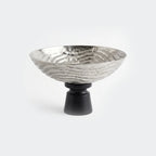 74901-A Luhpar Wave Textured Aluminum Round Pedestal Bowl (Small)