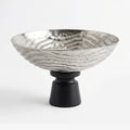 74901-C Luhpar Wave Textured Aluminum Round Pedestal Bowl (Large)
