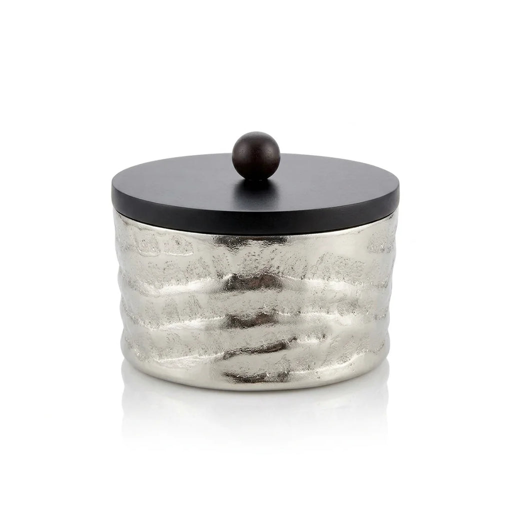 75006-A Luhpar Wave Textured Aluminum Round Storage Box (Small)