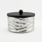 75006-B Luhpar Wave Textured Aluminum Round Storage Box (Large)