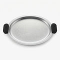 75039-A – Luhpar Vertex Stainless Steel Oval Serving Tray with Black Handles – Small