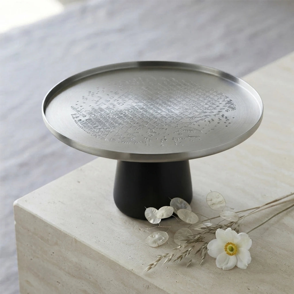 75044-B – Luhpar Vertex Stainless Steel Cake Stand – Medium