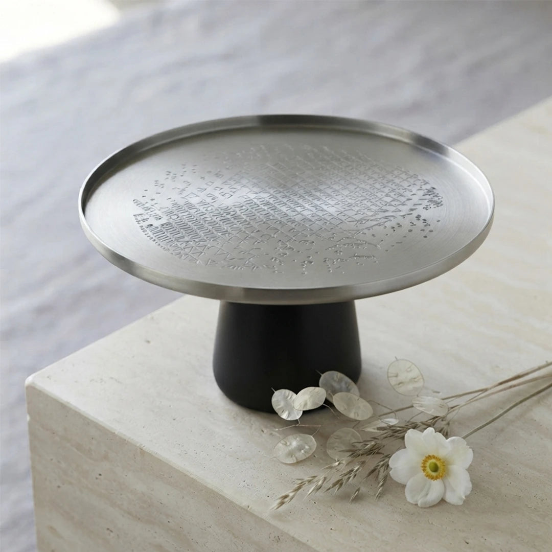 75044-B – Luhpar Vertex Stainless Steel Cake Stand – Medium