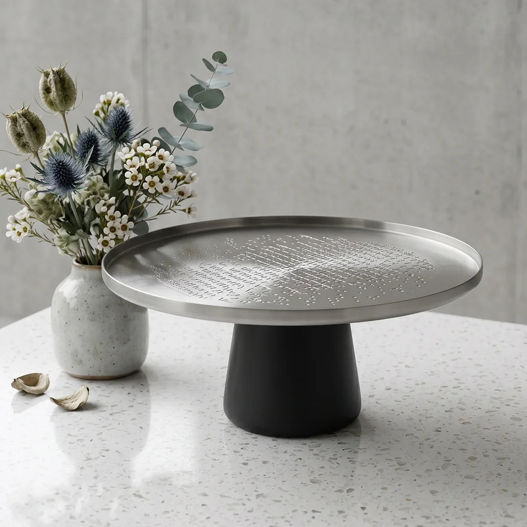 75044-C – Luhpar Vertex Stainless Steel Cake Stand – Large
